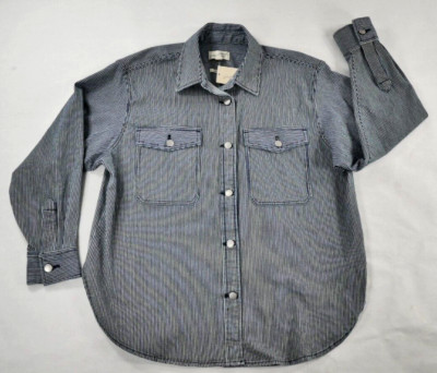 Universal Threads Blue Striped  Button Down Worker Shirt Men's Large New