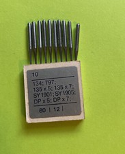 NOS 134-135X5-PRECISION-CHROMIUM FINISH NEEDLES-80/12 PK. OF 10 FREE SHIP