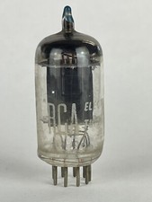 VINTAGE RCA 12AU7 TUBE LONG BLACK PLATE ANGLED D GETTER Tested Strong