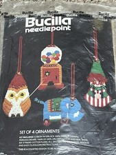 VTG Bucilla Jeweled 4 Ornaments, Unused 60534 rare kit