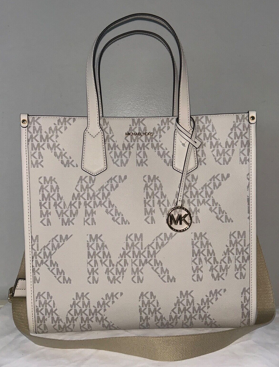 $398 NEW! NWT MICHAEL KORS Maple Large NS Logo Tote Vanilla/Cream 