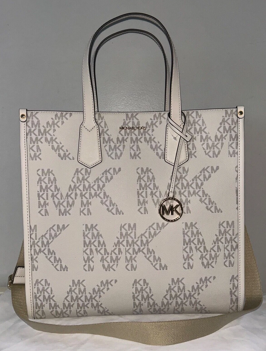 $398 NEW! NWT MICHAEL KORS Maple Large NS Logo Tote Vanilla/Cream  