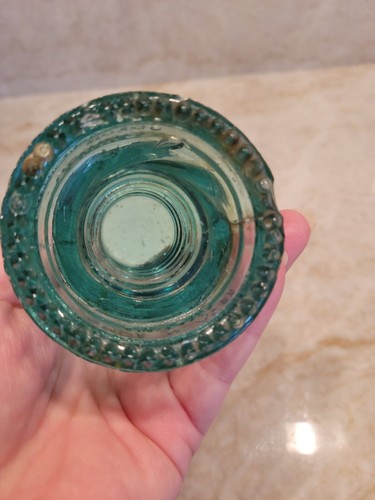 Hemingray 12 Glass Insulator Aqua Teal Green Patent May 2 1893 - Picture 5 of 5