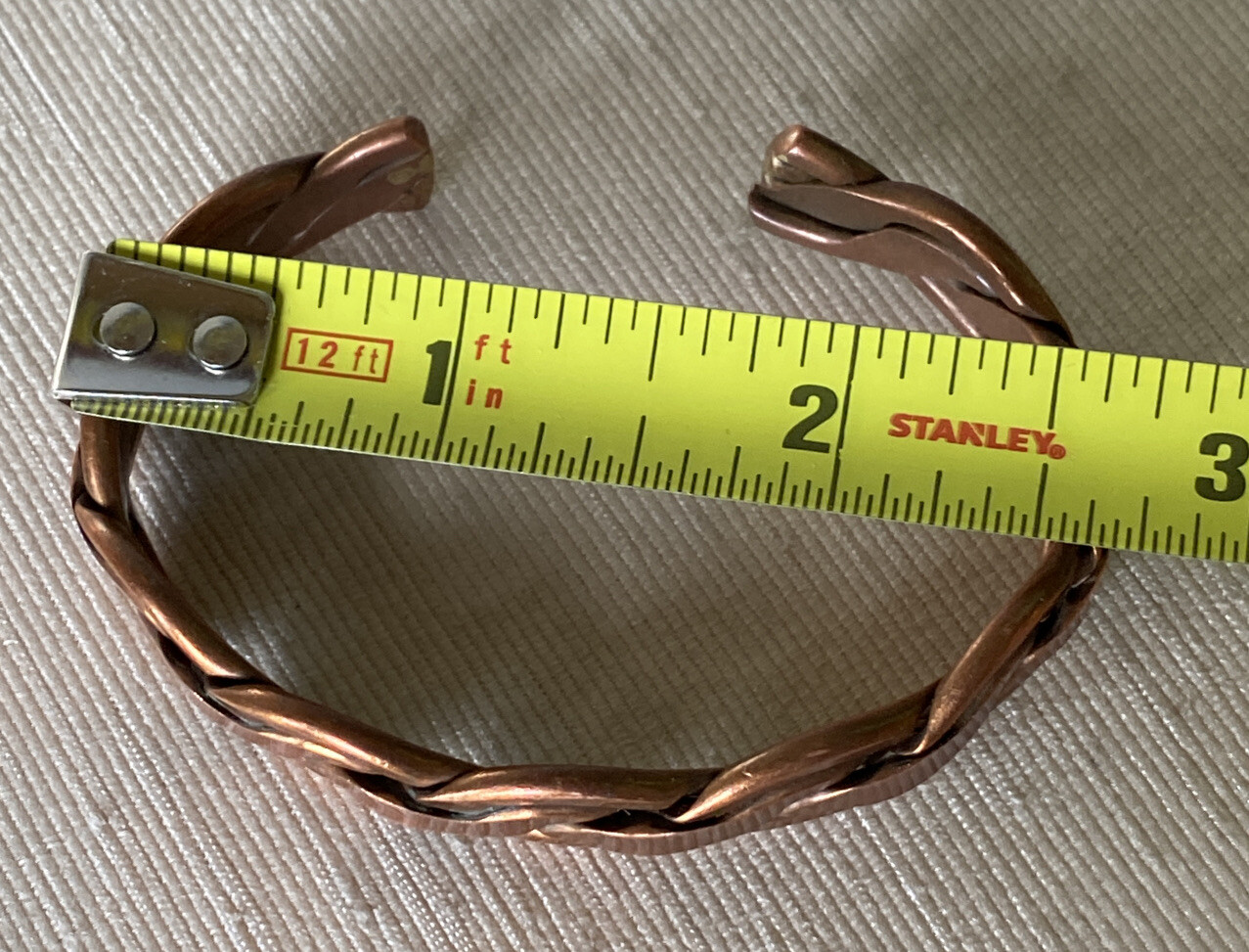 Artisan Modernist Solid Copper Twisted Flat Bangl… - image 5