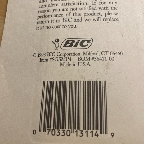 🔥 Vintage • Bic • Soft Feel • Cushioned Barrel Ball Point Pens • Black Med 1993 - Picture 3 of 3