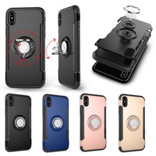 For iPhone X/7/8/8 Plus/11/12/13 Shockproof Armor Case With Magnetic Ring Holder