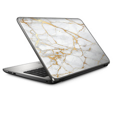 Universal Laptop Skins Wrap for 14" - Marble White Gold Flake Granite