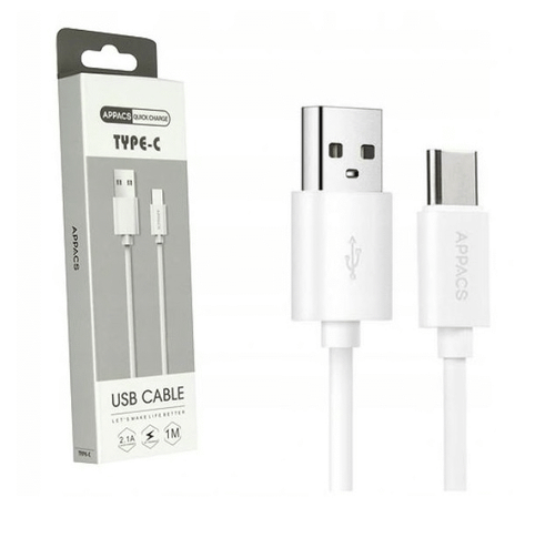 Neuf Appacs 1m Type C 2.1A Rapide Charge USB Données Câble Chargeur #849