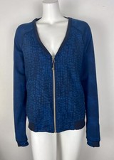 Lululemon Women  s Full Zip Cardigan Jacket Pockets Sz 8 Blue Multi Stretch