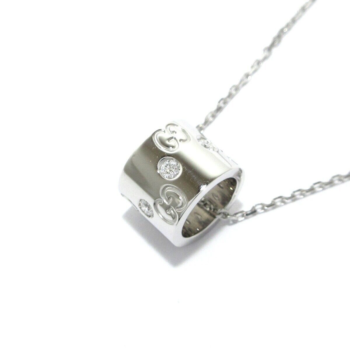 Auth GUCCI Icon Wide - 18K White Gold Diamond Necklace | eBay Auth GUCCI Icon Wide - 18K White Gold Diamond Necklace | eBay