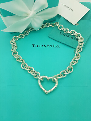 Tiffany Very RARE Large 10 mm Links Open Heart Clasp 16