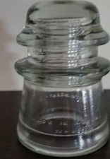 VINTAGE, HEMINGRAY 17 CLEAR GLASS INSULATOR 24-41, MADE IN USA