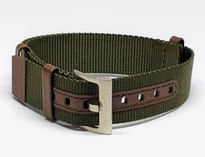 Original Hamilton Khaki Field 20mm Brown / Green Nylon Watch Band Strap H694290