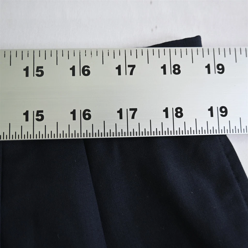 Chaps Ralph Lauren 36x32 Navy Blue 100% Wool Pleated Cuffed Mens Dress Pants - Image 2 of 4