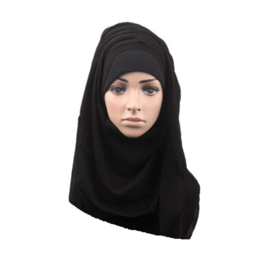 Women's Plain Black Viscose Scarf - 70x180cm Hijab, Shawl, Or Sarong Wrap - New With Tags