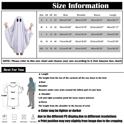 Kids Ghost Cape Costume White Ghost Costume Halloween Childs Fancy Dress Outfit - Picture 3 of 13