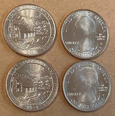 USA: Great Smoky Mountains National Park Quarter 2014, Tennessee, Mint D + P