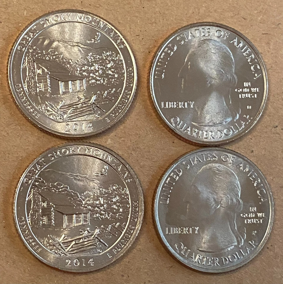 USA: Great Smoky Mountains National Park Quarter 2014, Tennessee, Mint D + P - Bild 1 von 1