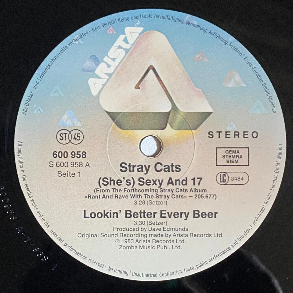 STRAY CATS - SEXY + 17 ORIG 1983 4 TRACK MAXI SINGLE GERMAN PRESSING EXCELLENT - Image 4 of 4