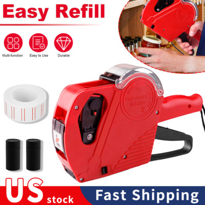 MX-5500 8 Digits EOS Price Tag Gun +5000 White w/ Red lines sticker labels +inks