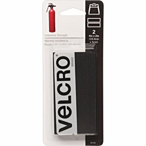 Velcro Pack of 2 90199 2" x 4" Black Velcro Industrial Strength Strips - Picture 1 of 2