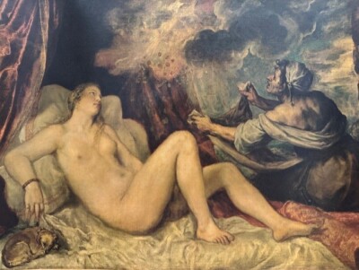 Oscar Larsen, Danaë vom Goldregen geschwängert Antique Lithograph
