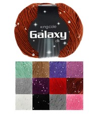 King Cole Galaxy DK Double Knitting 50g Ball Soft Sequin Wool & Acrylic Yarn