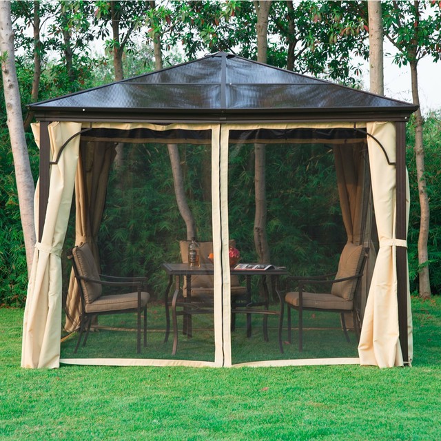 Outsunny Luxus Pavillon Gartenpavillon Alu Partyzelt Gartenzelt Mit Pc Dach Gunstig Kaufen Ebay