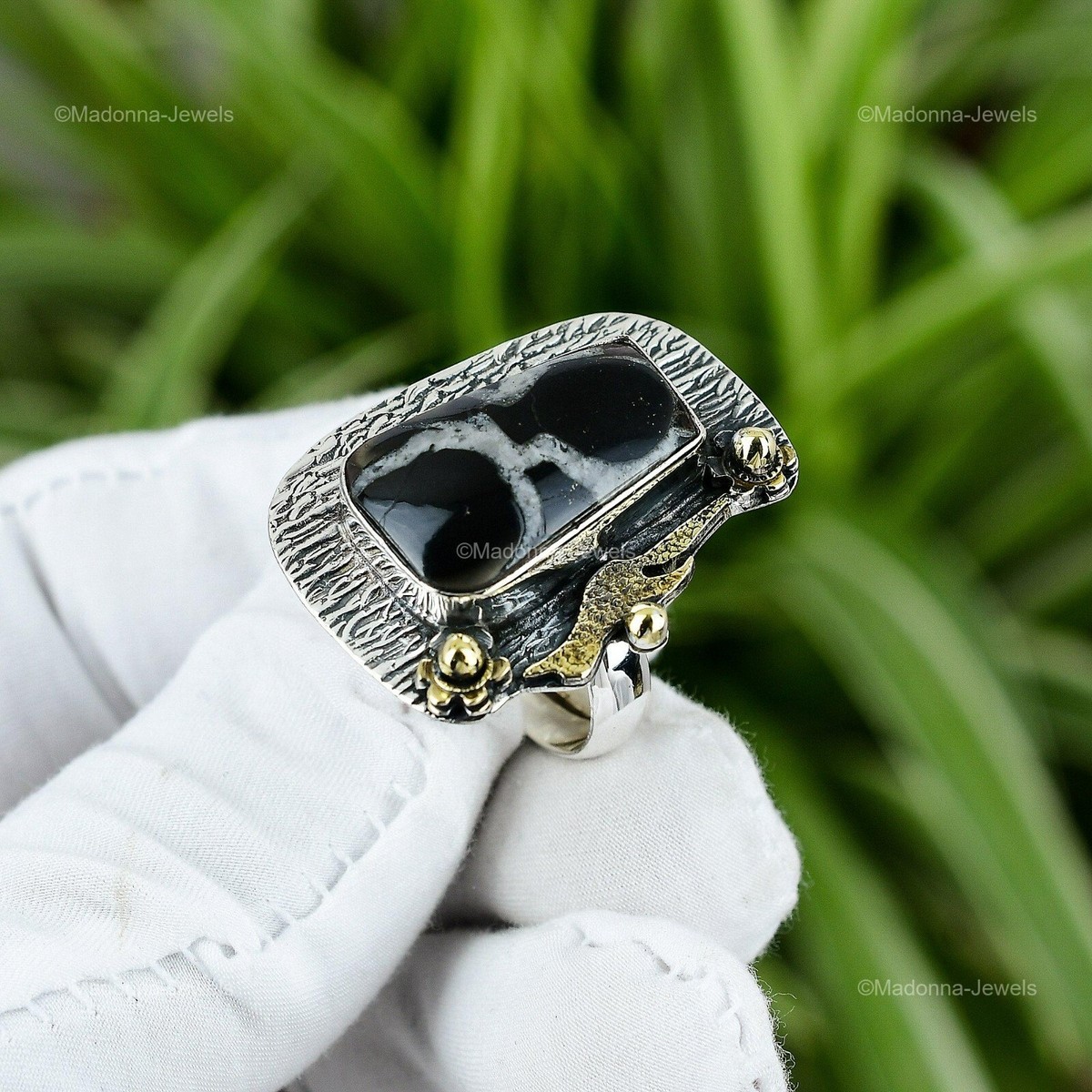 ★TOU★ [Silver 925] WAV405 Rough Glitter Ring Sterling Silver Textured Five Band Ring, Sizes 5 to 11
