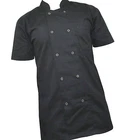 Chef Jacket Short Sleeve Unisex Chefs Jacket Black Chefwear Excellent Quality.