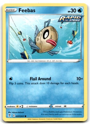 2021 Sword & Shield - Evolving Skies Feebas a Basic/Common #37
