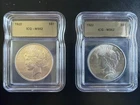 1922 P Peace Dollar 90% Silver  $1 MS62 - Lot Of 2