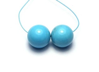2 pcs SLEEPING BEAUTY TURQUOISE 10mm Round Beads NATURAL COLOR