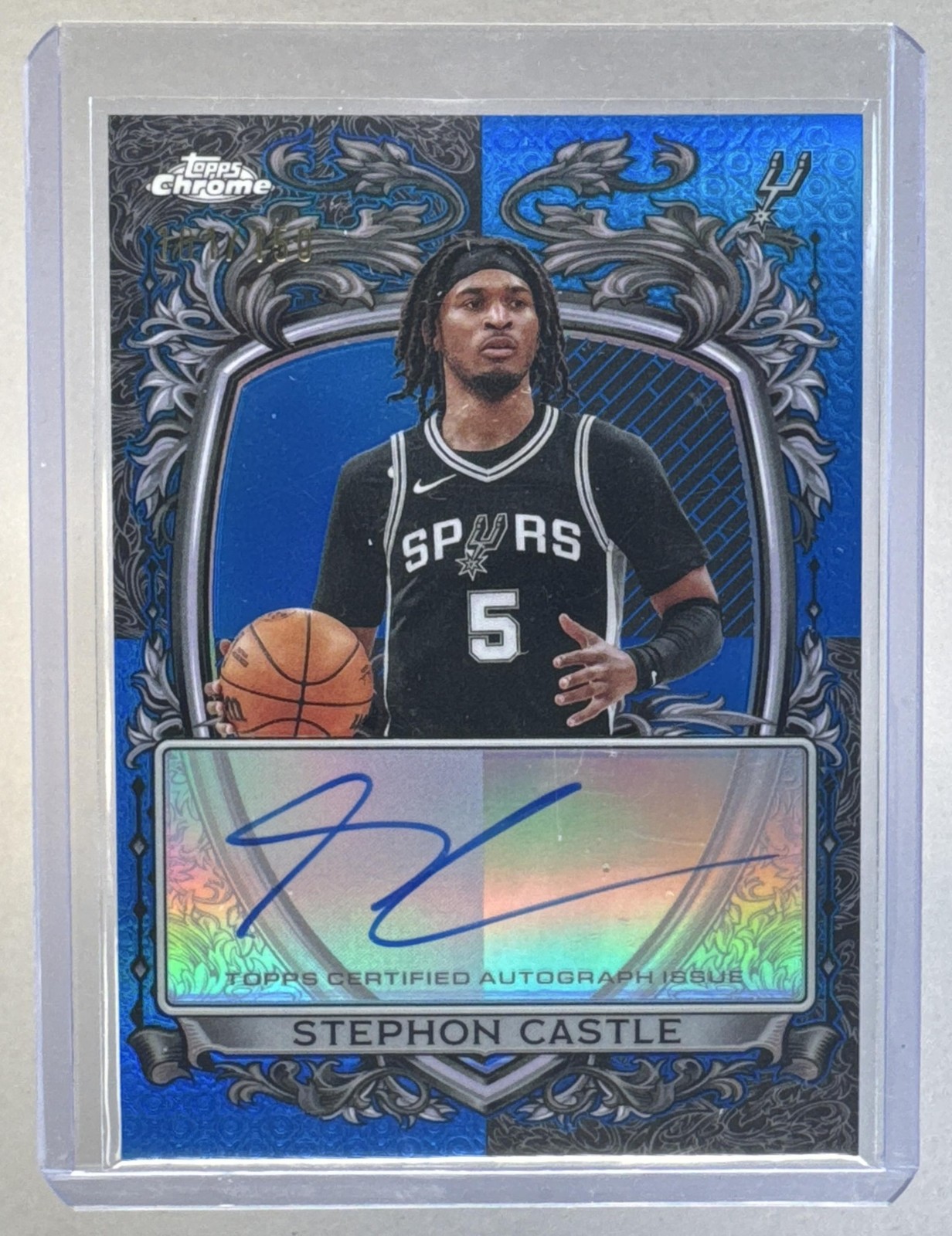 Stephon Castle 2025 Topps Chrome #SS-SC Blue Refractor Signature Style Auto /150