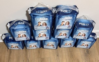 COMFEES DriNite Premium Youth Diapers Juniors S M 17 Count Overnight LOT of 11