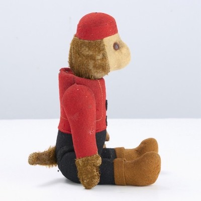 Antique 1920s Schuco Yes/No Bellhop Monkey Mohair Mechanical