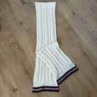 Jack Wills Schal creme marine rosa groß rechteckig Zopfmuster Academia Preppy