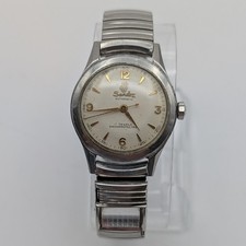 Vintage Sandoz Automatic 91 Watch 17J Runs 31mm w/ 1972 Calendar Stretch Band