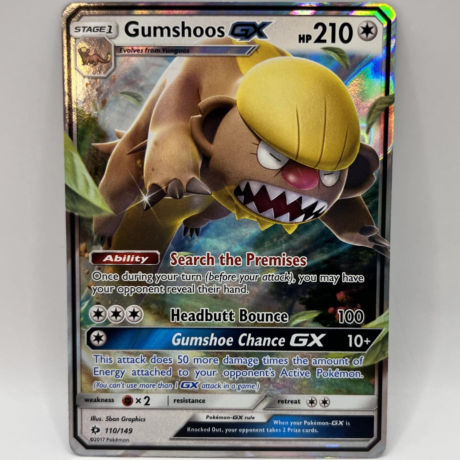 Gumshoos GX 110/149 Ultra Rare - Sun & Moon Base - LP