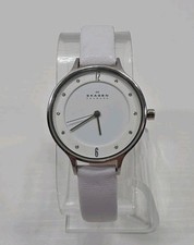 Orologio Skagen donna 30mm tono argento pelle bianca SKW2145 batteria nuova
