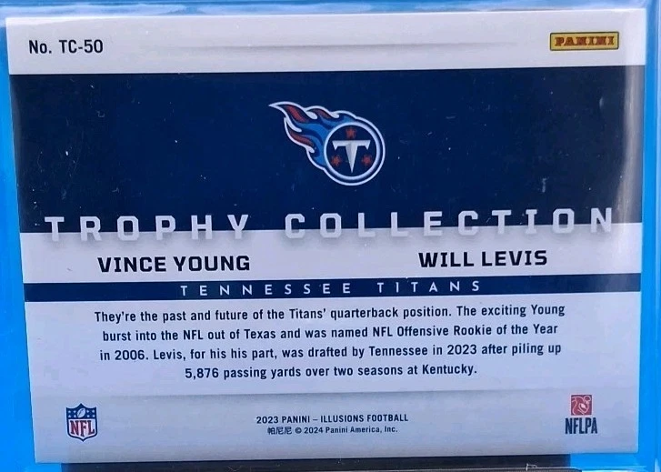 2023 Panini Illusions Trophy Collection- Will Levis (RC) Vince Young 1/1 TC-50 - Image 2 of 2