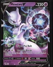 Carta Pokemon Holo Mewtwo V 030/078 Pokemon GO ultra rara