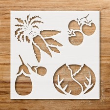 Vegetable Design Wall Art Reusable Plastic Stencil for DIY Crafts - StencilAir