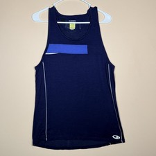 Icebreaker GT Navy Blue Merino Wool Running Tank Top Singlet Men's Large L