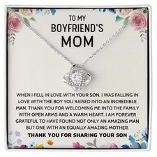To My boyfriend's mom Knot Pendant necklace mother's day wedding birthday gift