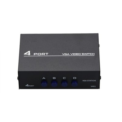 4 Port VGA Splitter Switcher VGA Switch Video Box 4 In 1 Out VGA Switcher