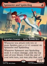 Spinneret and Spiderling (Borderless FOIL) Spider-Man (SPM) (Near Mint NM)