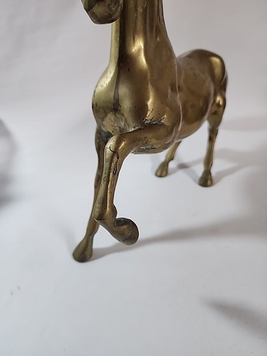 Messing Tier Pferd Statue elegante Pose Skulptur Bauernhof Dekor 11"T 13"L 4lbs Stud - Bild 2 von 23