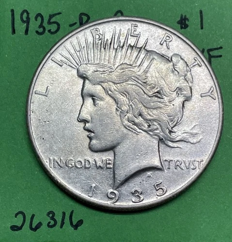 1935 Peace Dollar $1 Xf Extra Fine Silver US Coin
