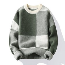Men's Crew Neck Sweater Casual Knitted Pullover Warm Sweaters